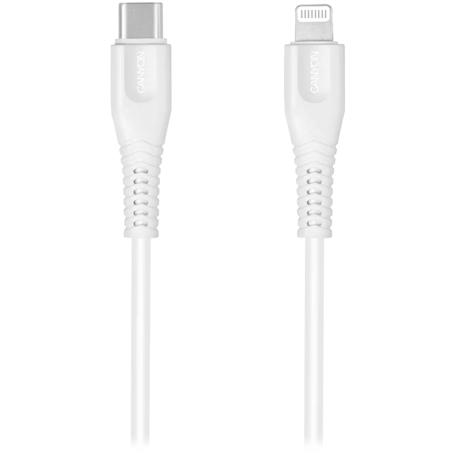 photo 1 - CANYON USB Cable MFI-4, White, 1.2m