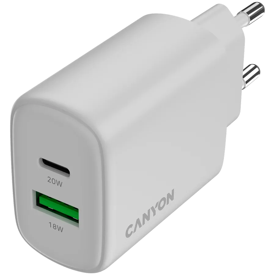 photo 4 - CANYON Адаптер питания OnCharge 200 QC 2*USB/USB-C USB Тип C, USB Тип A, 20 Вт