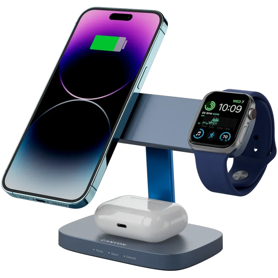 photo 6 - Wireless charger CANYON Hexagon 310, 15 W, Blue