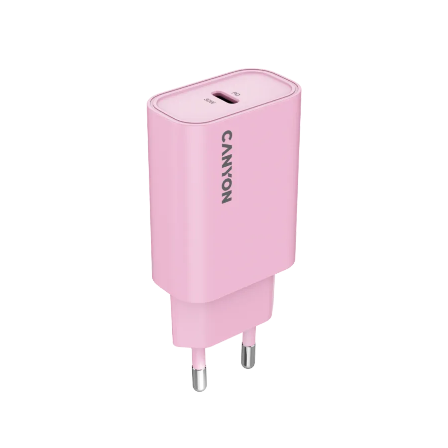 photo 3 - Power adapter CANYON OnCharge 30CL USB-C, 30 W, Pink