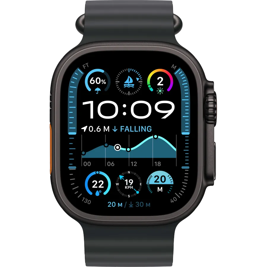 photo 2 - Apple Watch Ultra 2 2024 GPS + Cellular 49mm Black Titanium Case with Black Ocean Band, Model A2986