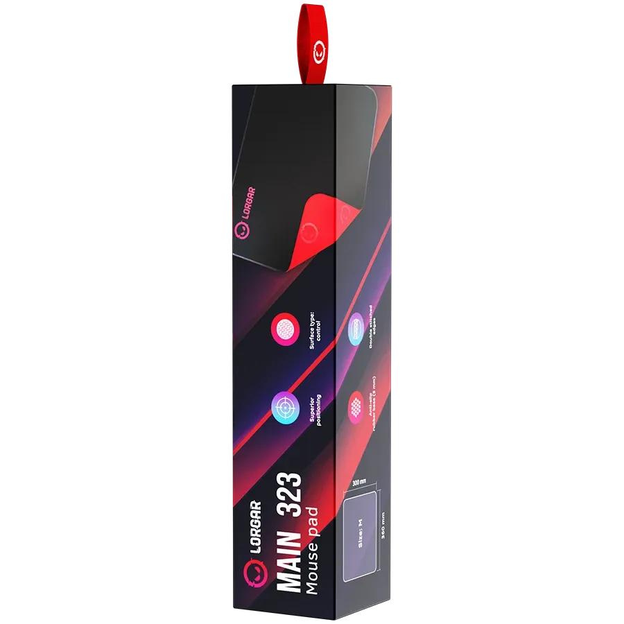 photo 8 - LORGAR Jacquard mousepad with red rubber, Чёрный