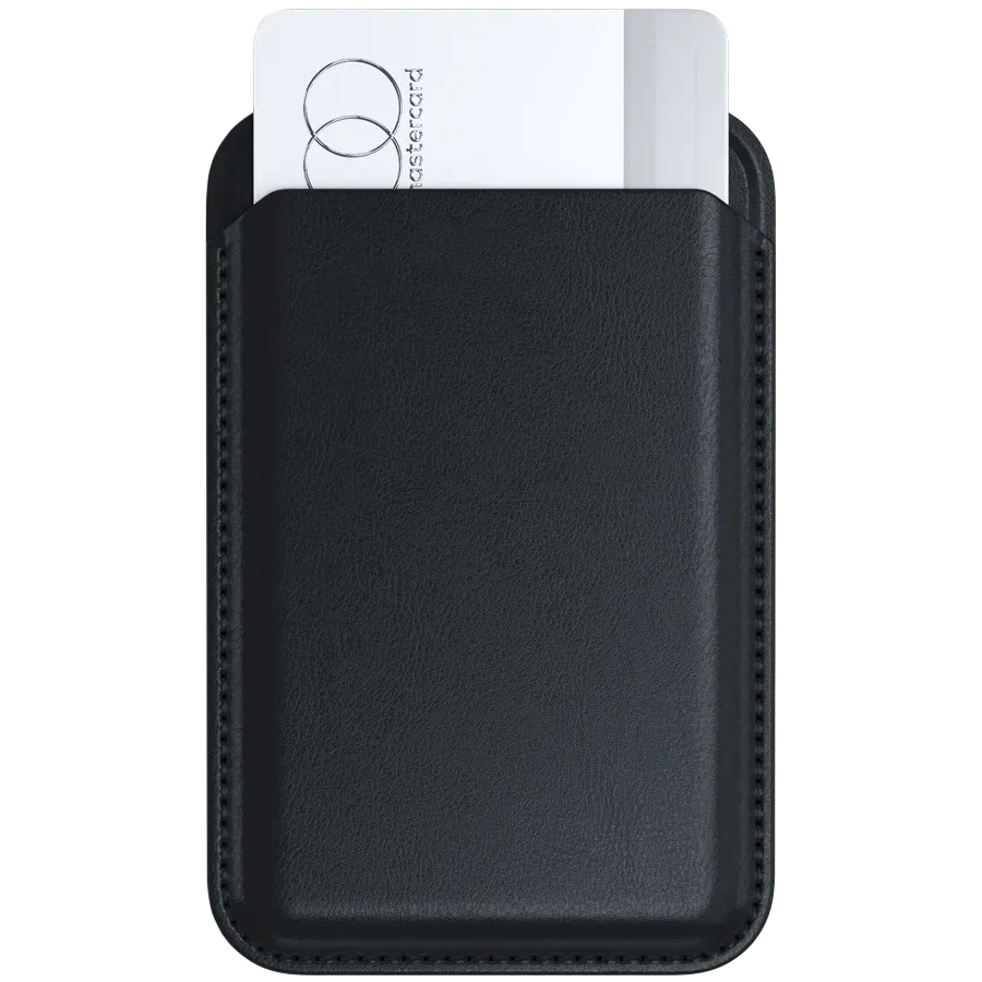 photo 4 - SATECHI Wallet Vegan-Leather Magnetic Wallet Stand  Black for iPhone