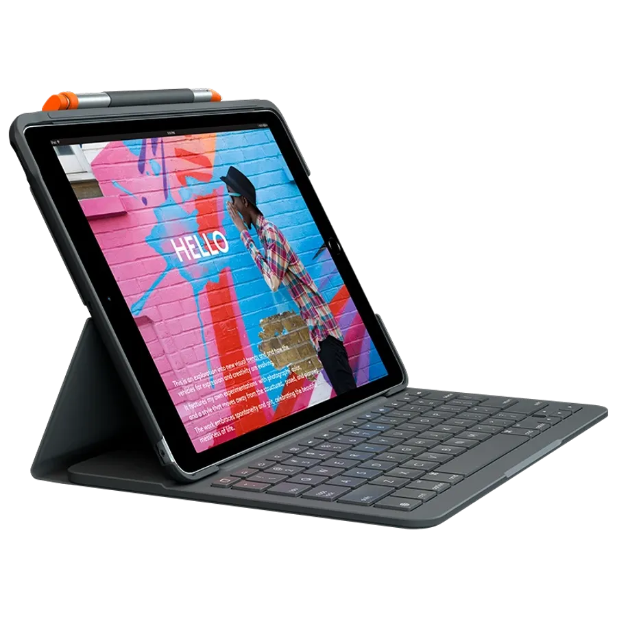 photo 1 - Logitech Պատյան-ստեղնաշար Slim Folio  Գրաֆիտ for iPad (7-րդ սերնդի)/(8th generation)/(9th generation)