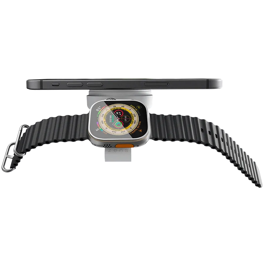 photo 3 - Дорожній зарядний пристрій ZENS 2в1 MagSafe+Watch Travel Charger, White (ZEDC24W/00)