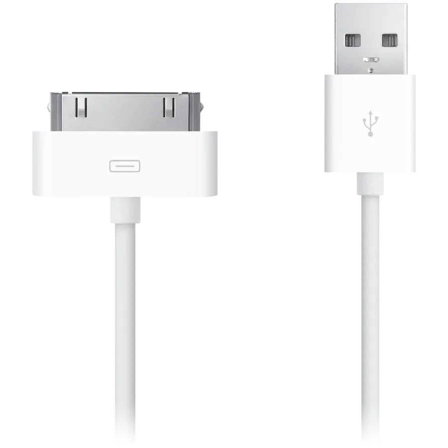 photo - Apple USB to 30-pin Apple Dock Connector, White, 1m