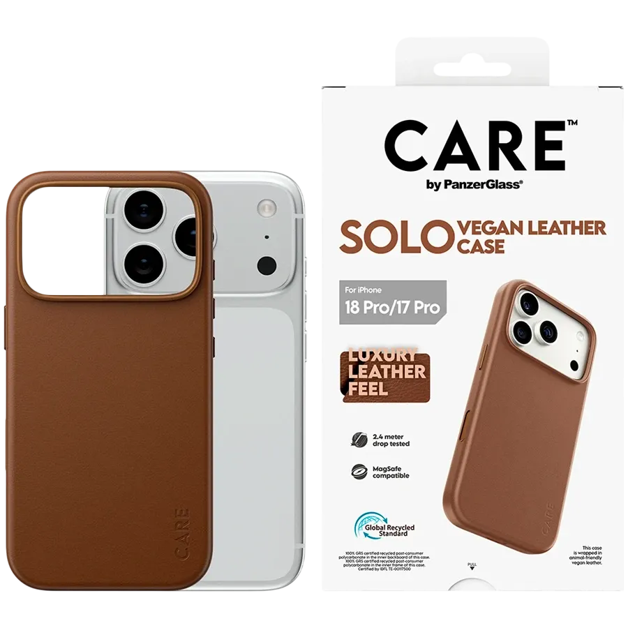 Чехол PANZERGLASS Solo из экокожи с MagSafe для iPhone 17 Pro/18 Pro, Коричневый – photo 1