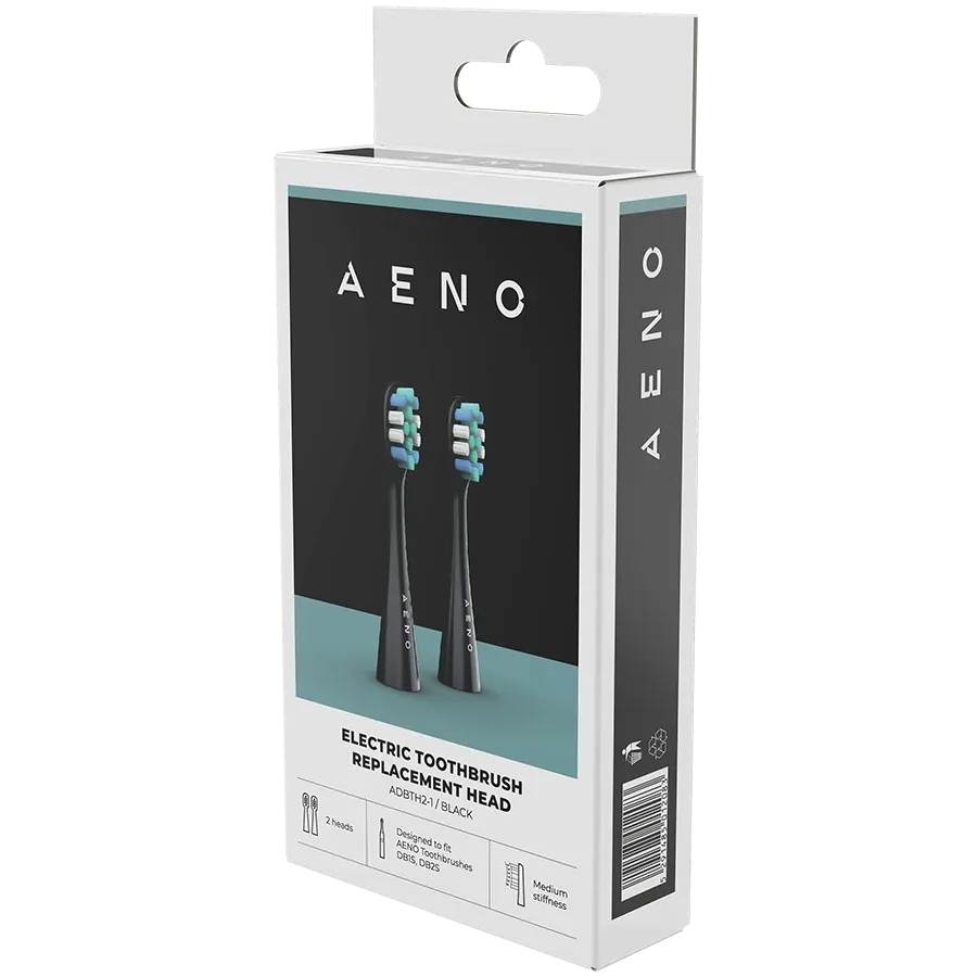 photo 3 - AENO  за AENO DB1S Toothbrush, AENO DB2S Toothbrush, ЧорнийReplacement toothbrush heads, Black, Dupont bristles, 2pcs in set