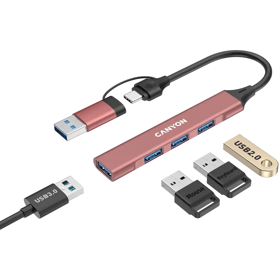 CANYON 4 Port USB-C Hub DS-02, Розовый – photo 4