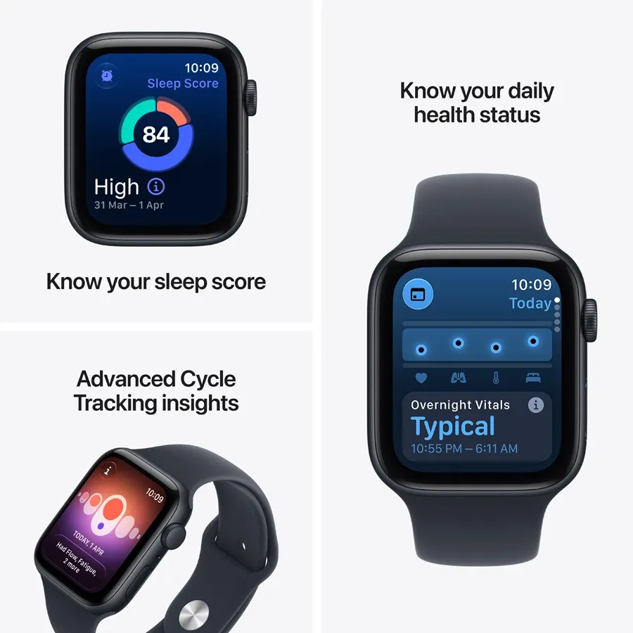 Apple Watch SE GPS Gen.3 + Cellular,  Sand Sport Band, S/M, 44мм, Starlight – photo 3
