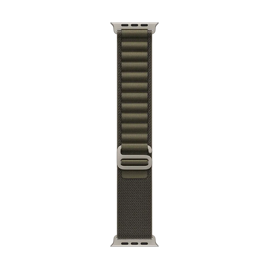 Apple 49mm Alpine Loop - Natural Titanium Finish Ремінець  for Apple Watch 44/45/46/49 mm, Size M, Темно-оливковий – photo