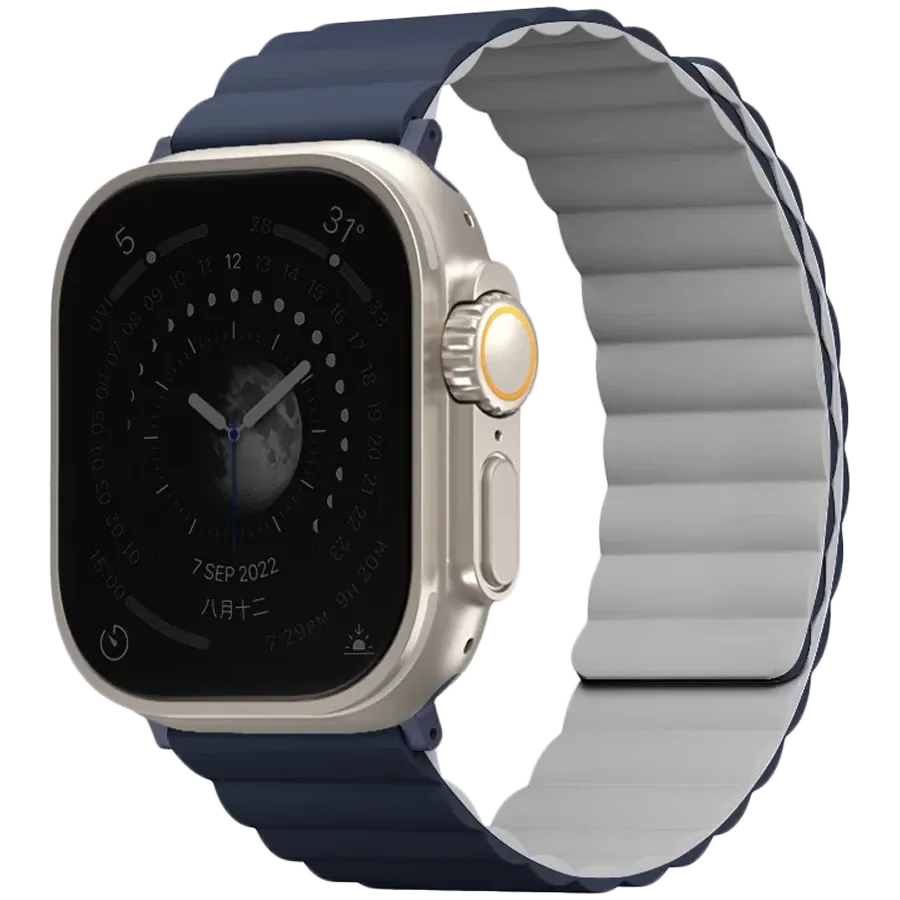 photo - UNIQ Revix reversible Magnetic Band  for Apple Watch 42/44/45/49 mm, Storm Blue/Grey