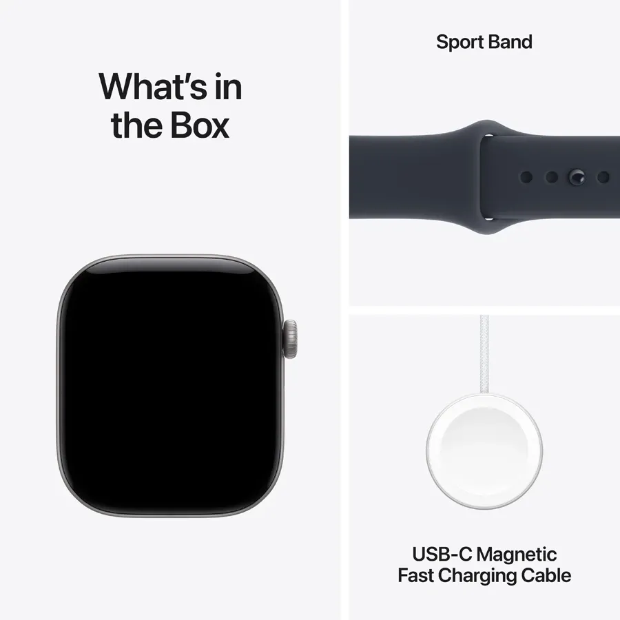 Apple Watch Series 12 GPS + Cellular,  Navy Blue Sport Band, S/M, 42мм, Серый космос – photo 7