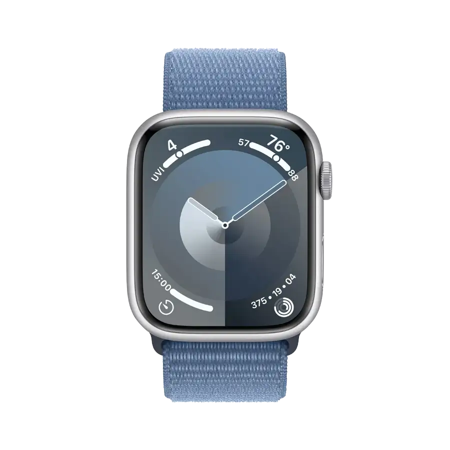 Apple Watch Series 9 GPS, Winter Blue Sport Loop, 45мм, Серебристый – photo 2