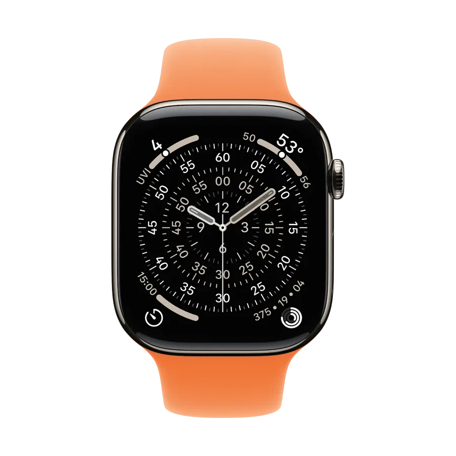 photo 3 - Apple 46mm Sport Band - S/M & M/L Band Extension for Apple Watch 44/45/46/49 mm, Size M/L, Clementine