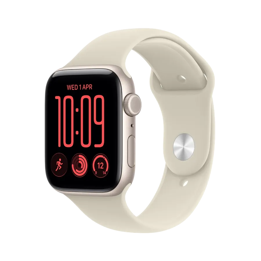 Apple Watch SE GPS Gen.3 + Cellular,  Sand Sport Band, S/M, 40mm, Starlight – photo 1