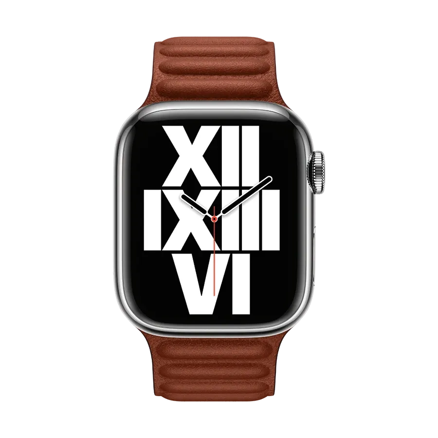 photo 3 - Kəmər Apple Leather Link, Apple Watch üçün, 38/40/41 mm, M/L, Umber