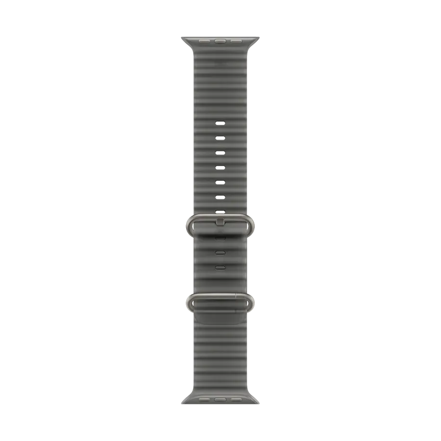 Apple 49mm Ocean Band - Natural Titanium Finish Ремінець  for Apple Watch 44/45/46/49 mm, Size Універсальний розмір, Translucent Black – photo