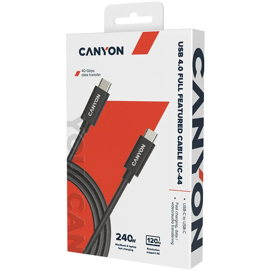 photo 2 - Cable CANYON UC-44 USB-C to USB-C, 1m, Black