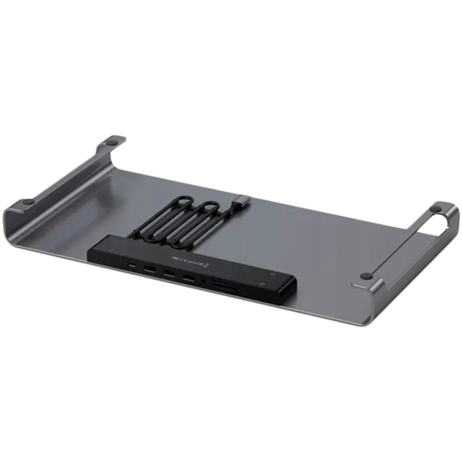photo 2 - Підставка для iMac або монітору SATECHI Aluminum USB-C Monitor Stand Hub XL, Space Gray (ST-UCSHXLM)