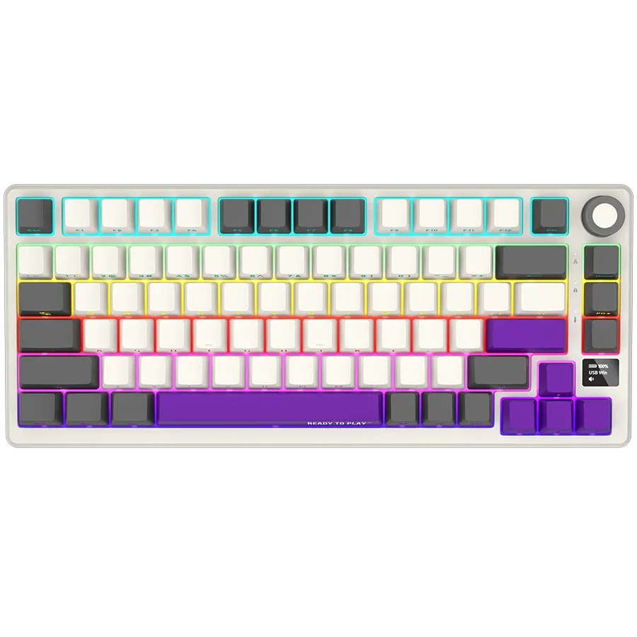photo 1 - Клавиатура беспроводная игровая Lorgar KBP7075W Wireless Gaming Mechanical Pro Beige