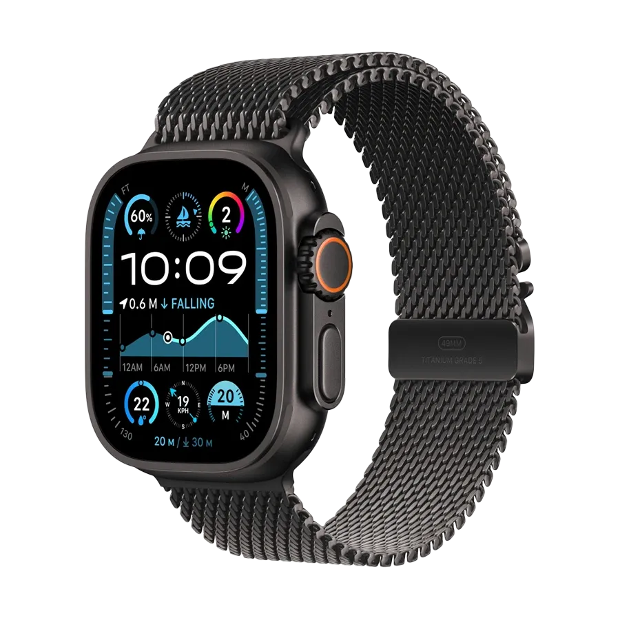 photo 2 - Apple 49mm Milanese Loop Ремешок  for Apple Watch 44/45/46/49 mm, Size S, Чёрный