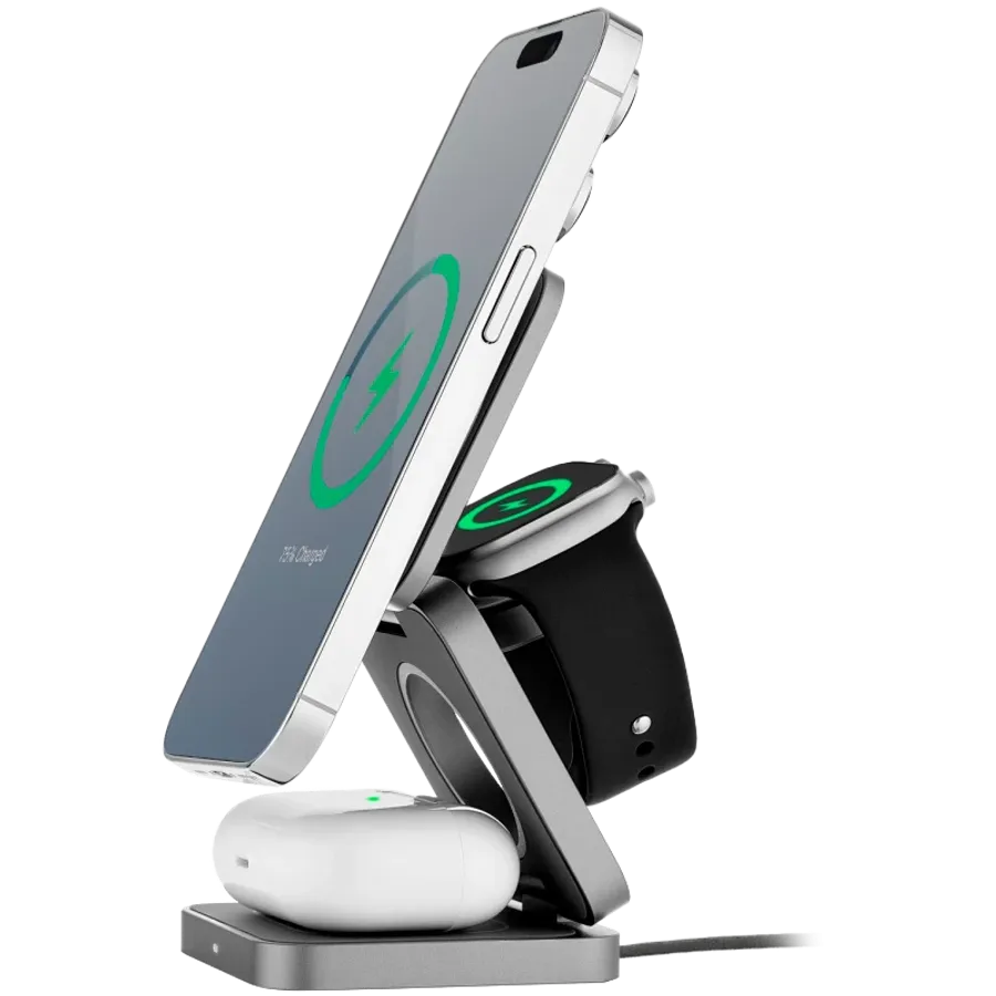 photo 1 - UBEAR Balance 3in1 Беспроводное зарядное устройство, 25 Вт, Серый