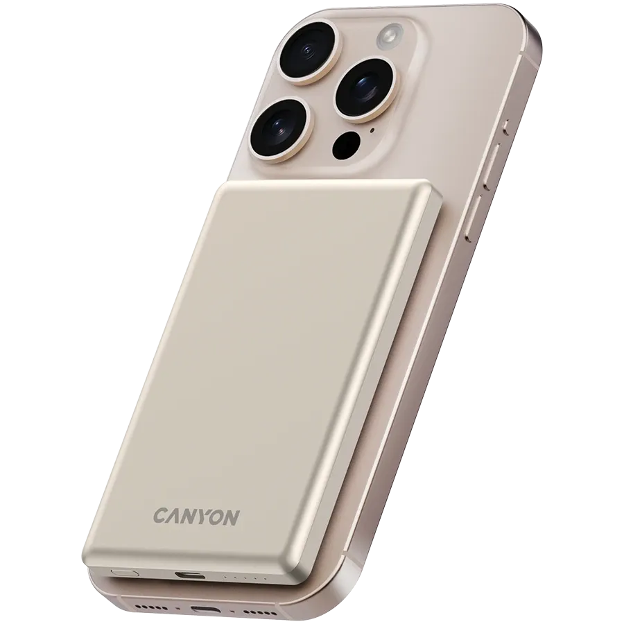 photo 6 - Портативное зарядное устройство CANYON OnPower 505, 5000 мА·ч, Бежевый