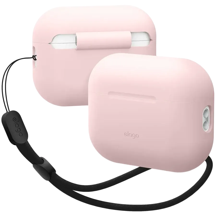 photo - Чехол ELAGO Silicone Basic Case with Nylon Lanyard для Airpods Pro 2nd Gen, Light Pink