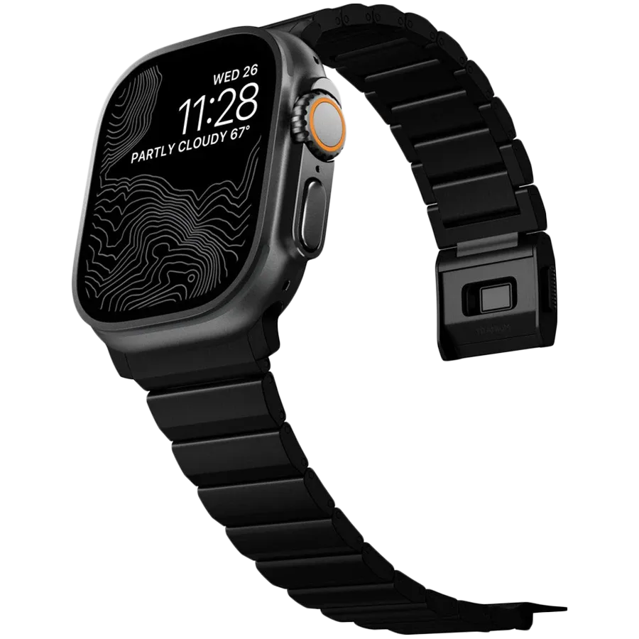 photo 1 - Ремешок NOMAD Titanium Band для Apple Watch, 46/49 mm, Чёрный