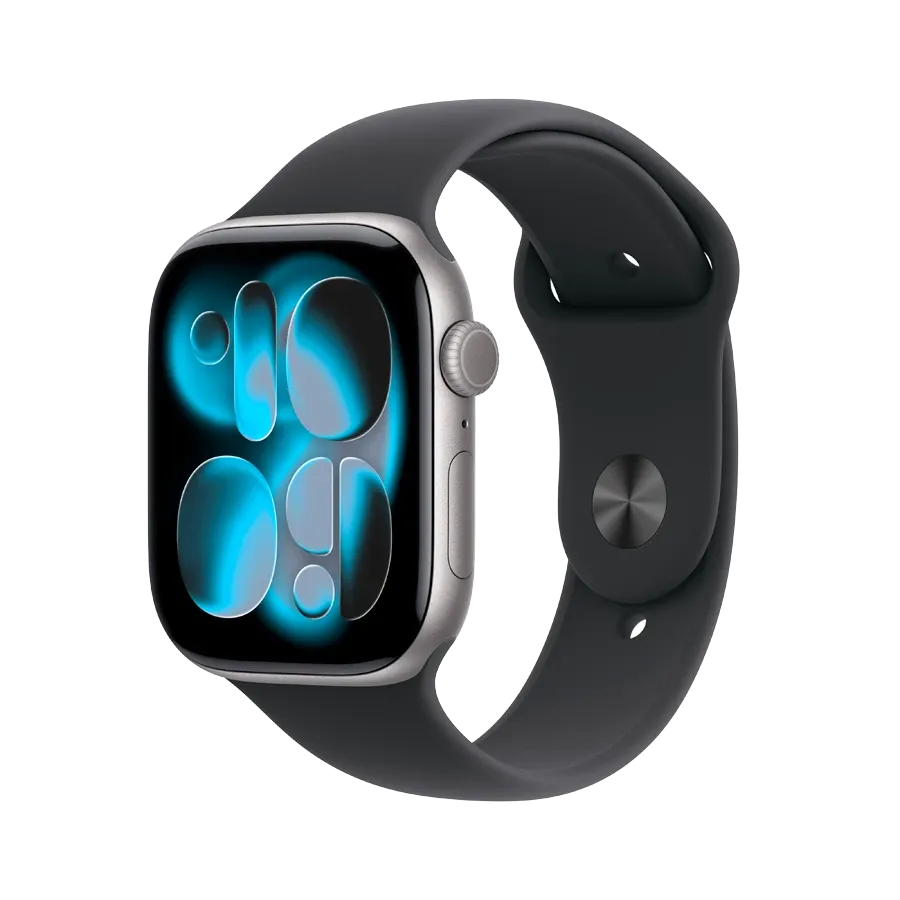 photo 1 - Apple Watch Series 11 GPS + Cellular,  Черный спортивный ремешок, M/L, 46мм, Space Grey Aluminium