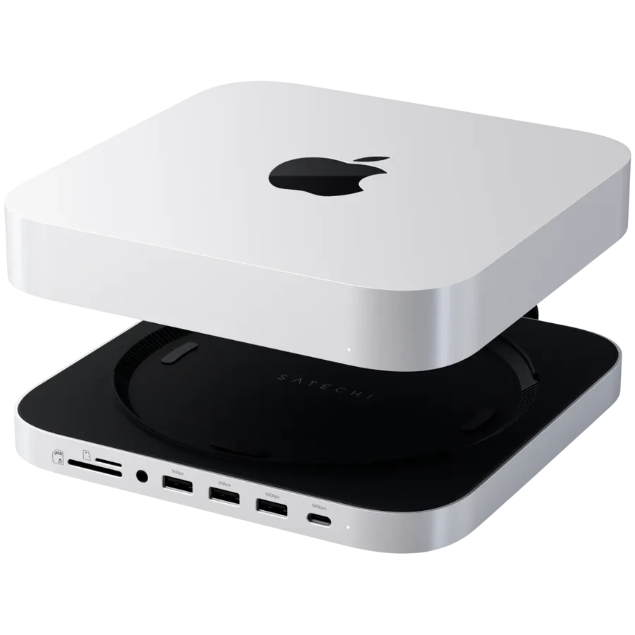 photo 4 - Підставка-док-станція Satechi Mini Stand & Hub with NVMe SSD Enclosure Silver (ST-GMMSHS)