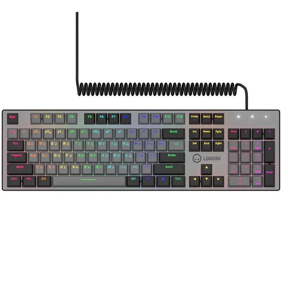 photo 1 - Клавиатура LORGAR Azar 514 RGB, Black (LRG-GK514B-UA)