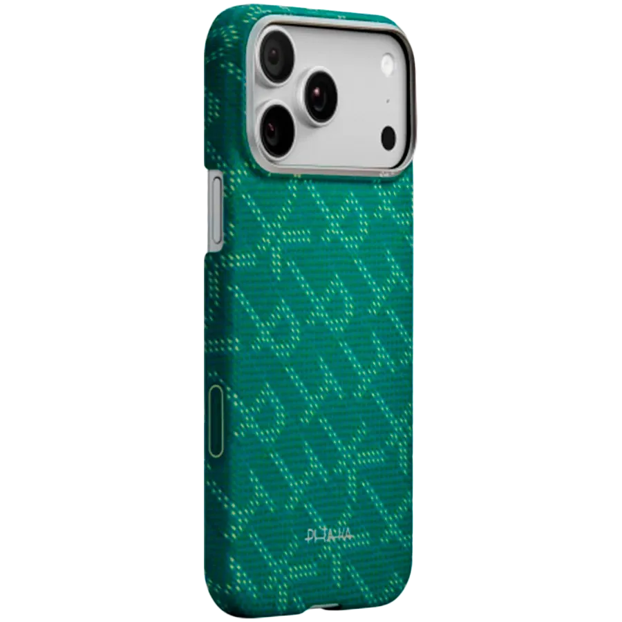 photo 2 - Qoruyucu örtük PITAKA Ultra-Slim MagSafe ilə iPhone 17 Pro Max üçün, Green/Gold