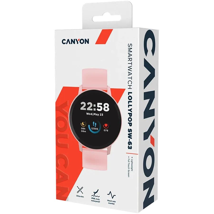 photo 6 - CANYON SW-63 (1.30"Bluetooth 5.0) Рожевий
