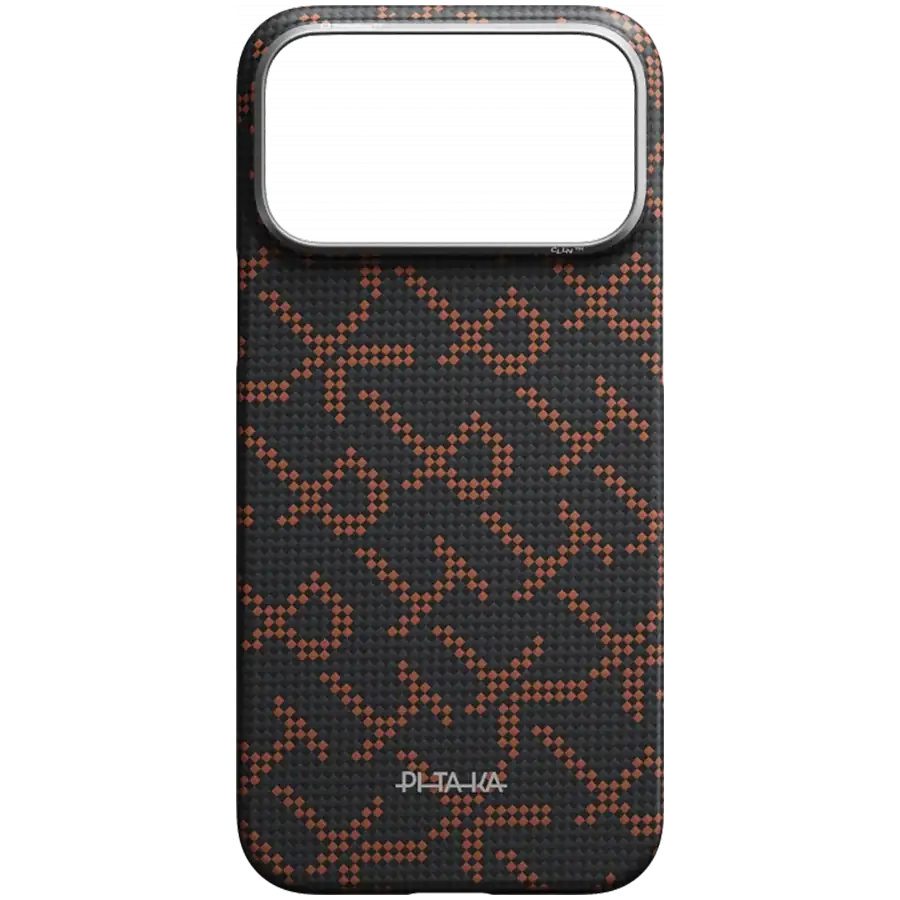 PITAKA Чохол Monogram with MagSafe Чорний/Помаранчевий для iPhone 17 Pro – photo 2