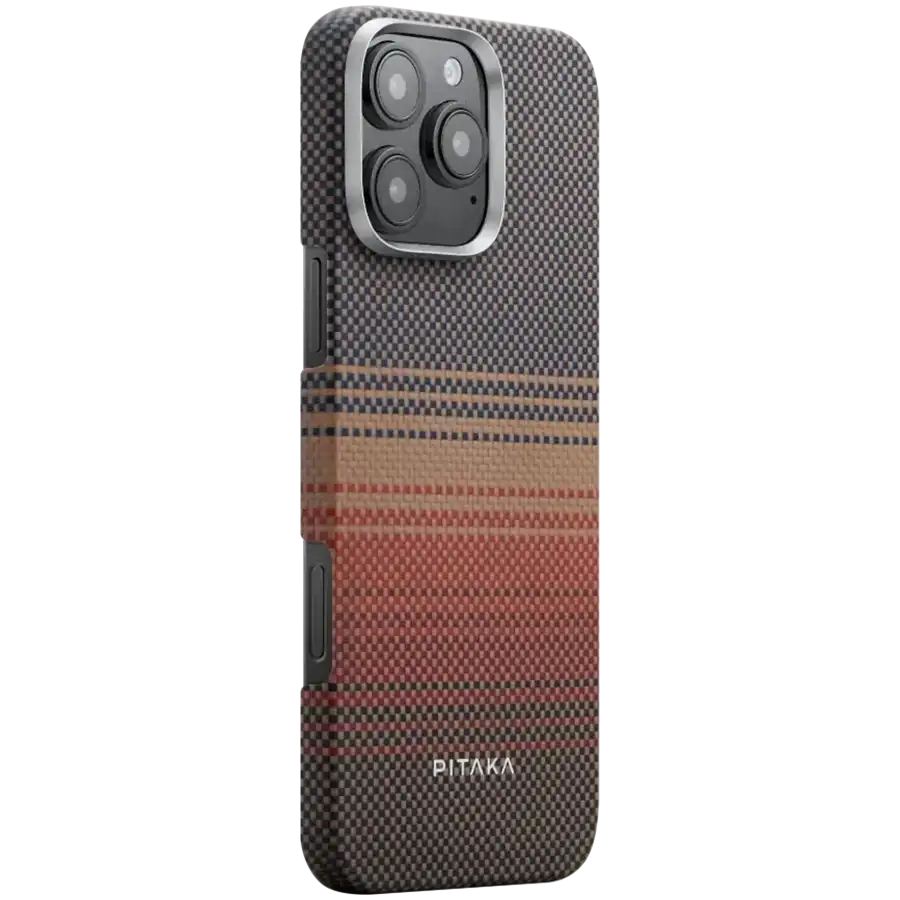 Husă PITAKA Tactile Woven PitaTap pentru iPhone 16 Pro, Sunset – photo 2
