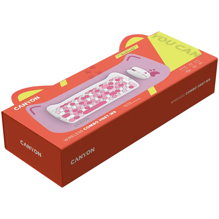 photo 6 - CANYON HSET-W6 Клавиатура, Розовый
