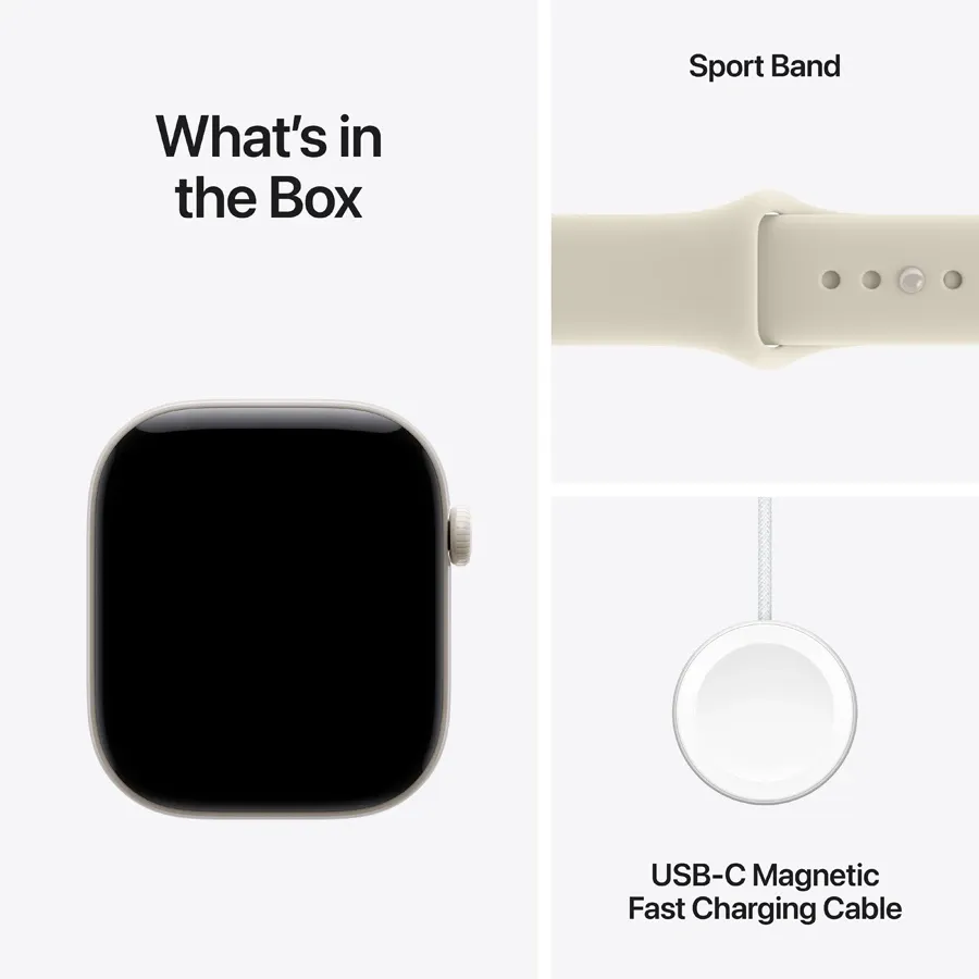Apple Watch Series 12 GPS + Cellular, Sand Sport Band, S/M, 42мм, Белый – photo 7