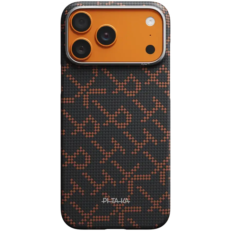 PITAKA Чохол Monogram with MagSafe Чорний/Помаранчевий для iPhone 17 Pro Max – photo 1