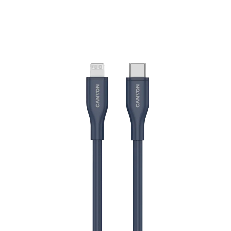 photo 2 - Кабель CANYON CLNM60 USB-C на Lightning, 1м, Тёмно-синий