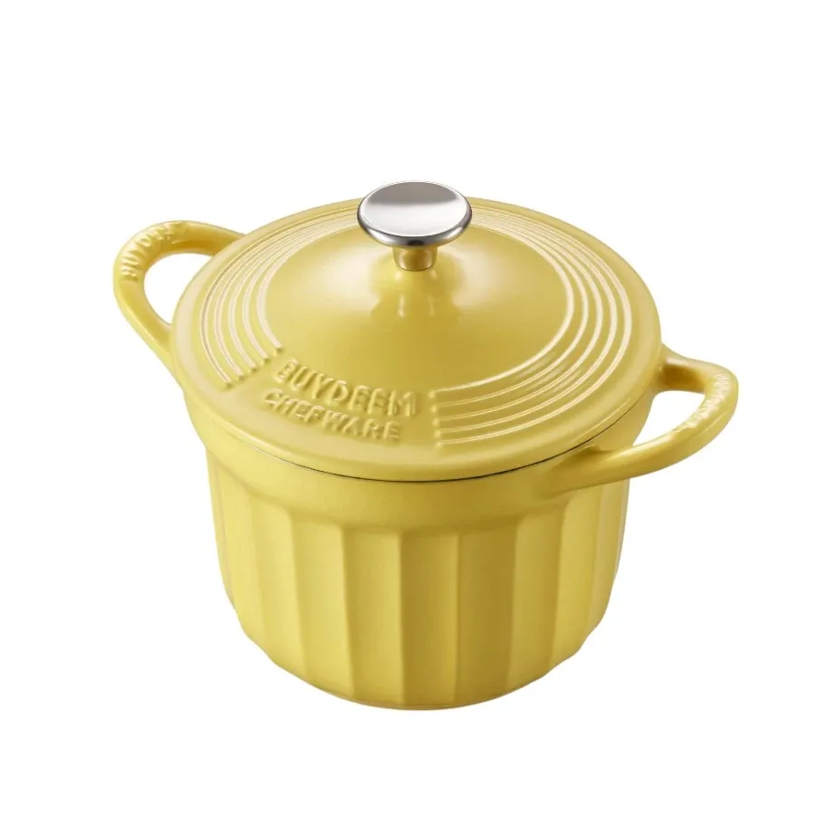 BUYDEEM |АнглійськаEnameled Cast Iron Dutch Oven, model CP541Англійська|, Лимонний крем – photo 2