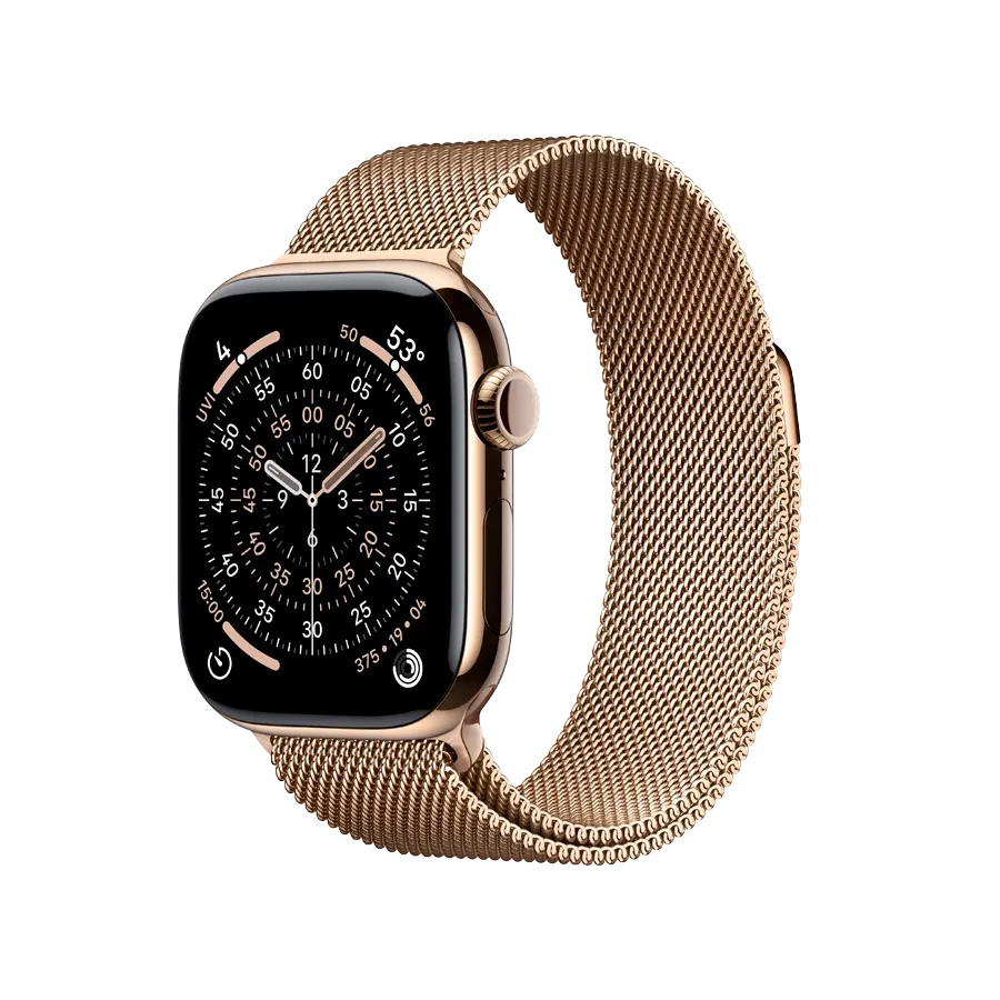 photo 1 - Apple Watch Series 11 GPS + Cellular,  Gold Milanese Loop, 42mm, Gold Titanium