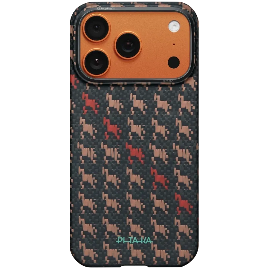 Husă PITAKA Happiness Rides cu MagSafe pentru iPhone 16 Pro Max, Amber – photo