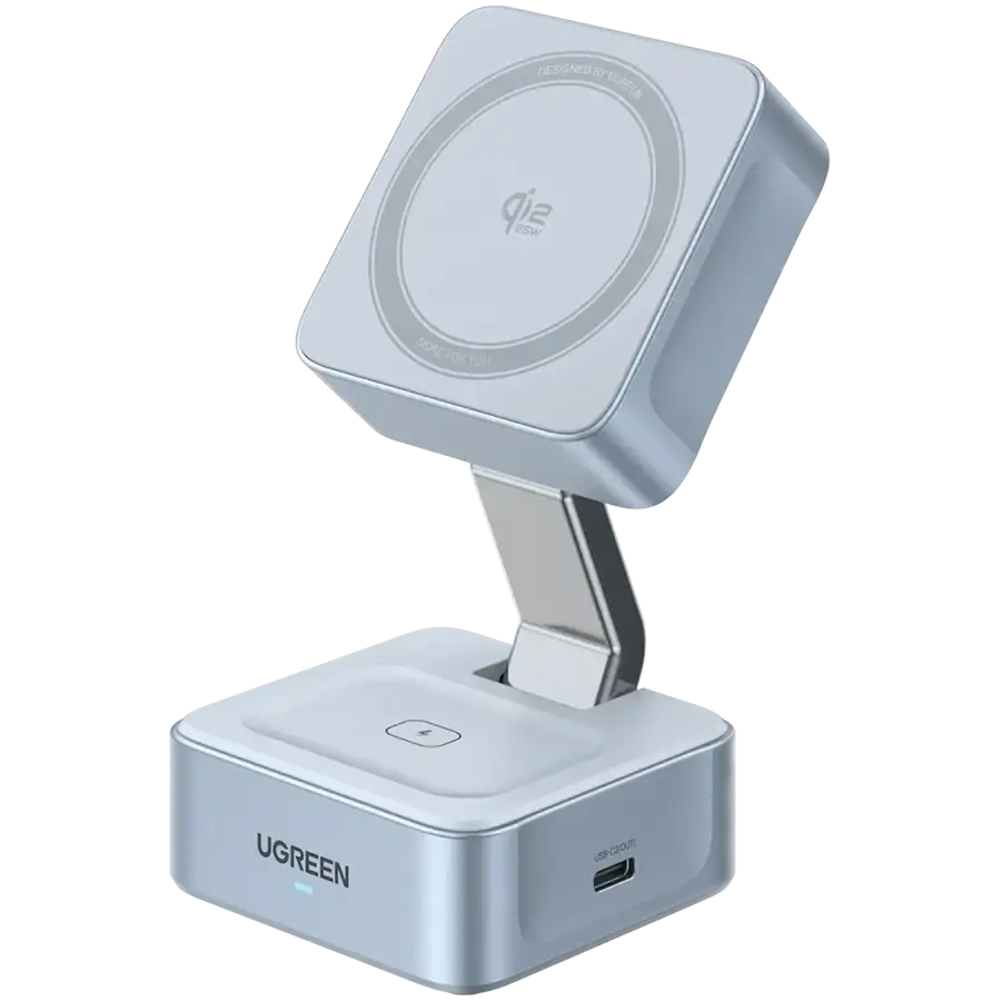 Беспроводное зарядное устройство UGREEN, USB-C, 25 Вт, Серебристый – photo 1