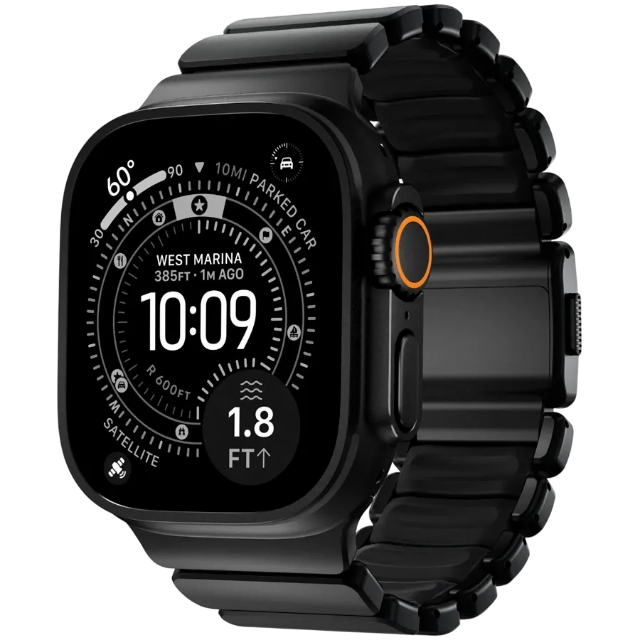 photo 1 - NOMAD Band Extension Stratos Band Black Hardware/Black за Apple Watch 44 mmApple Watch 45 mmApple Watch 46 mmApple Watch 49 mm 46/49 mm