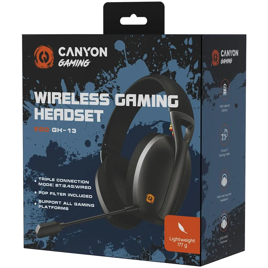 photo 8 - CANYON Ego GH-13 {Провідне і бездротове} Гарнітура, Чорний