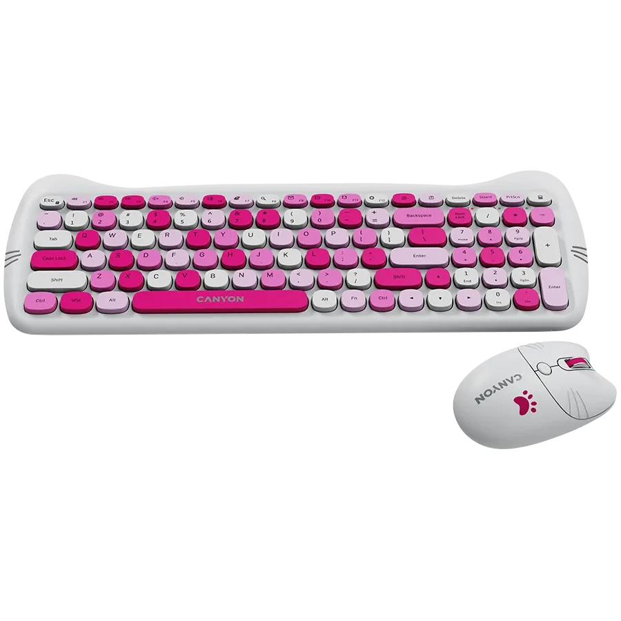 photo 3 - CANYON HSET-W6 Клавиатура, Розовый