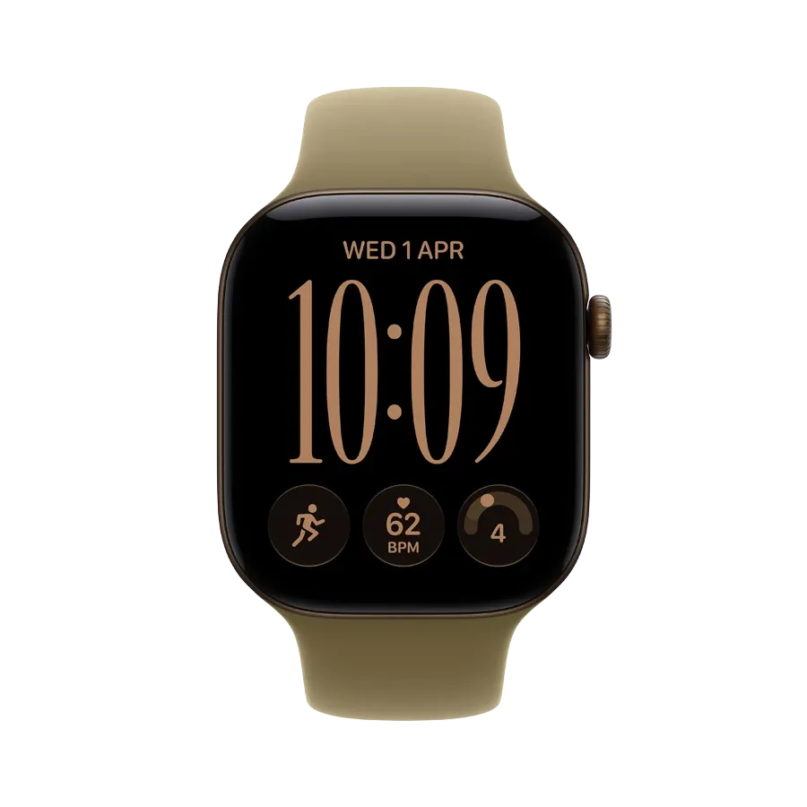 Apple Watch Series 12 GPS,  Olive Sport Band, S/M, 42мм, Dark Bronze – photo 2