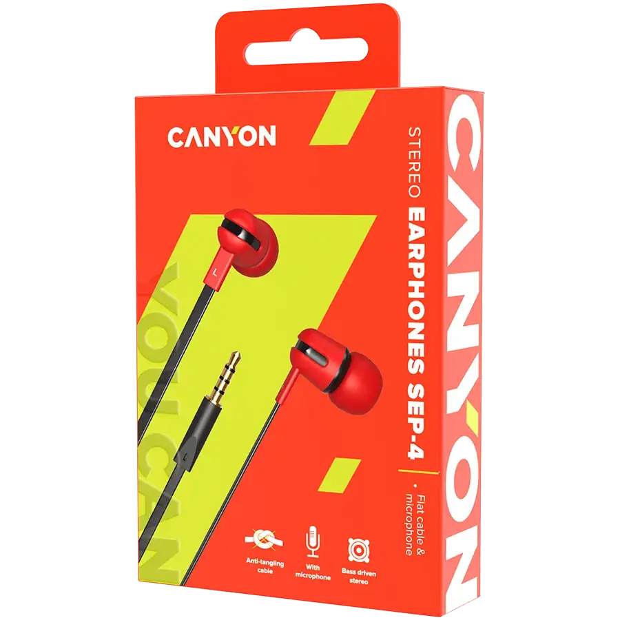 Проводные наушники CANYON SEP-4, Cherry Tomato – photo 2